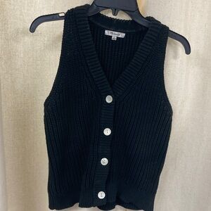 Madewell Cotton Knit Black Sweater Vest